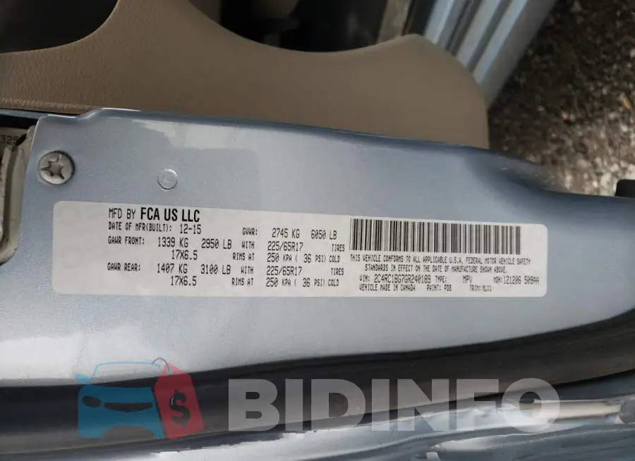 2C4RC1BG7GR240189 Photo# 13