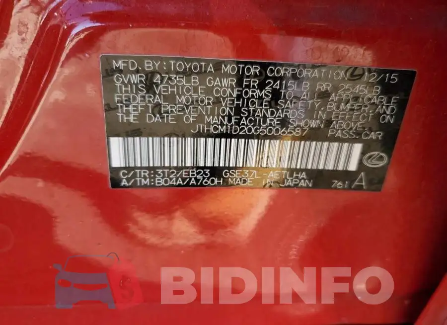 JTHCM1D20G5006587 Photo# 12