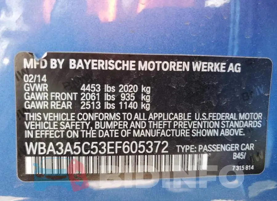 WBA3A5C53EF605372 Photo# 12