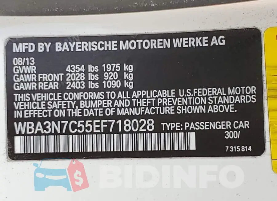 WBA3N7C55EF718028 Photo# 12