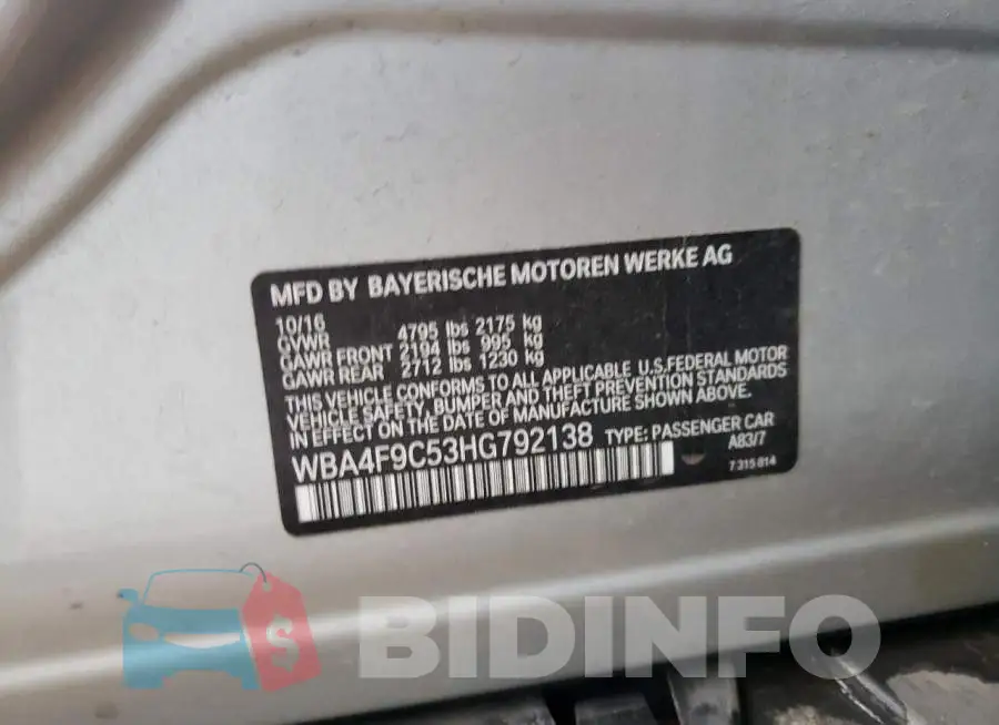 WBA4F9C53HG792138 Photo# 12