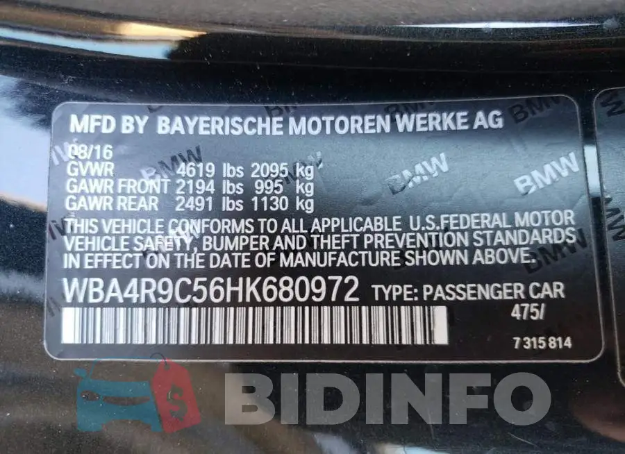 WBA4R9C56HK680972 Photo# 12