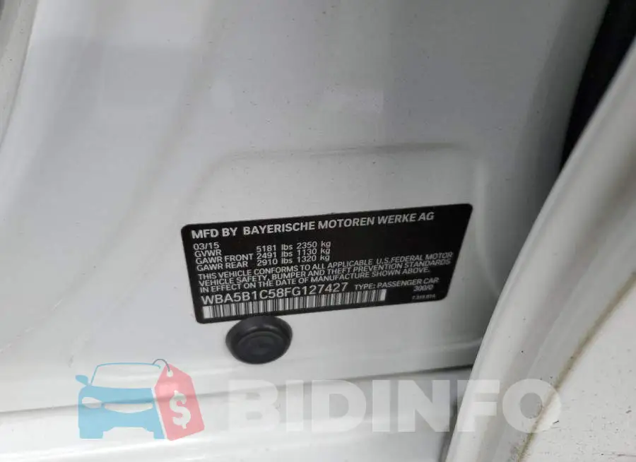 WBA5B1C58FG127427 Photo# 12