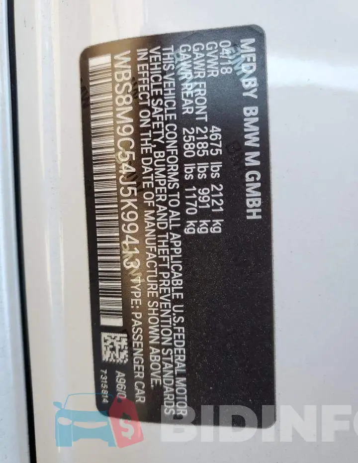 WBS8M9C54J5K99413 Photo# 12