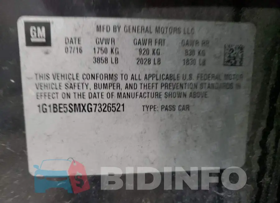 1G1BE5SMXG7326521 Photo# 13