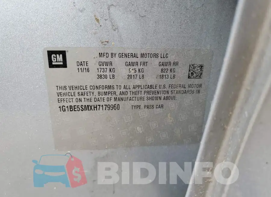 1G1BE5SMXH7179960 Photo# 13