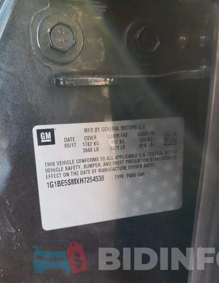 1G1BE5SMXH7264538 Photo# 12