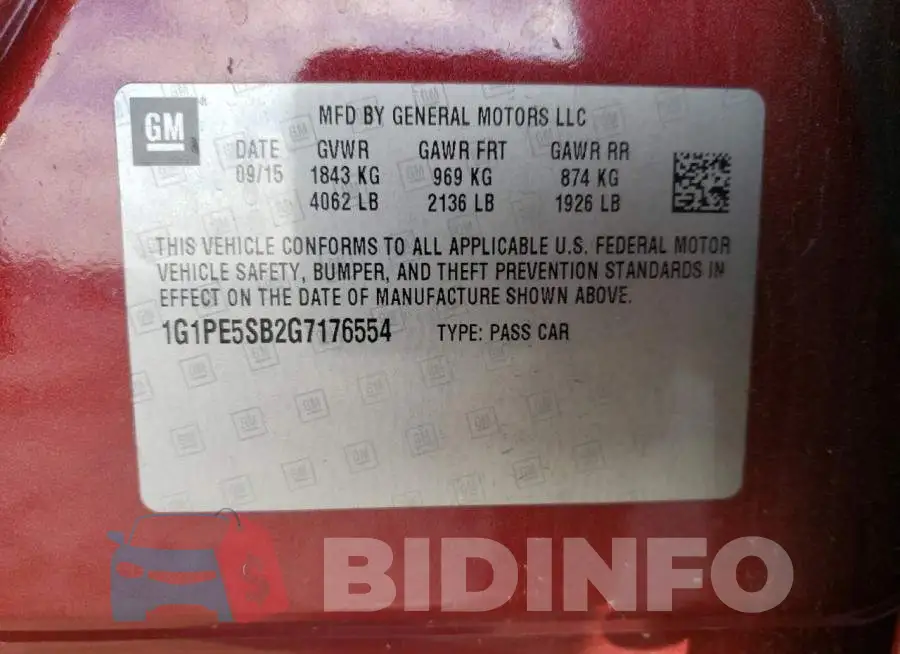 1G1PE5SB2G7176554 Photo# 13