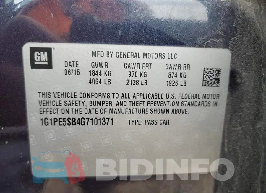 1G1PE5SB4G7101371 Photo# 12