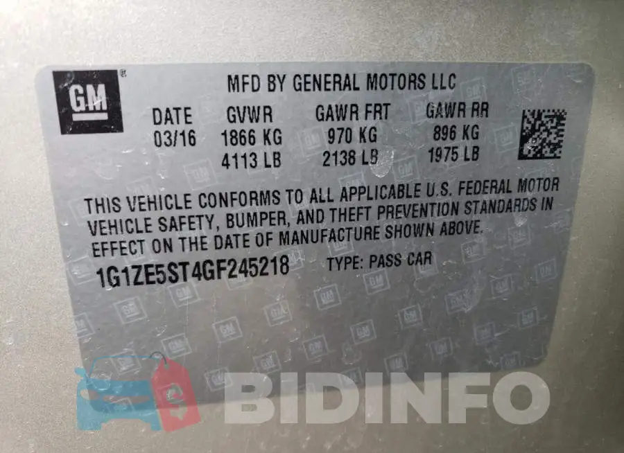1G1ZE5ST4GF245218 Photo# 13