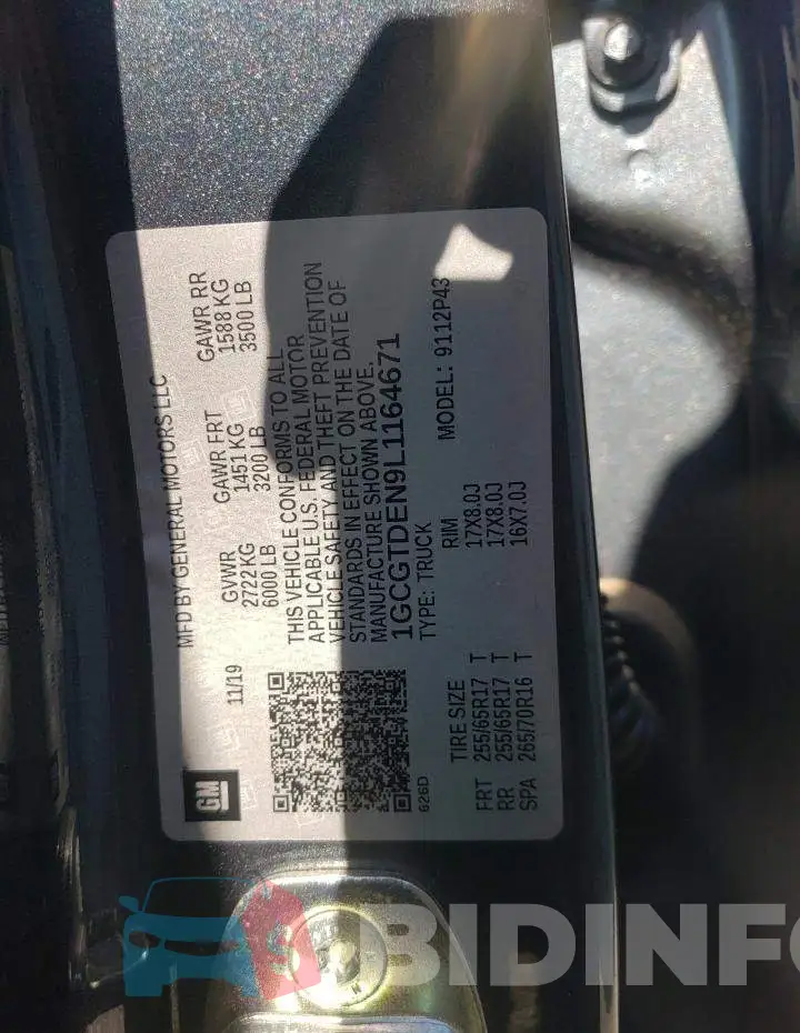 1GCGTDEN9L1164671 Photo# 10