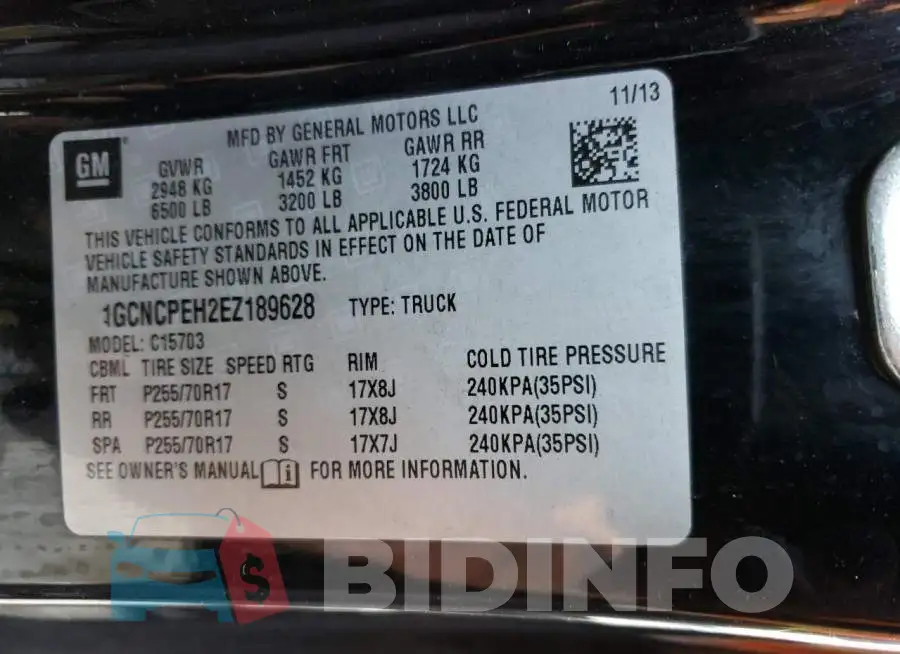 1GCNCPEH2EZ189628 Photo# 13