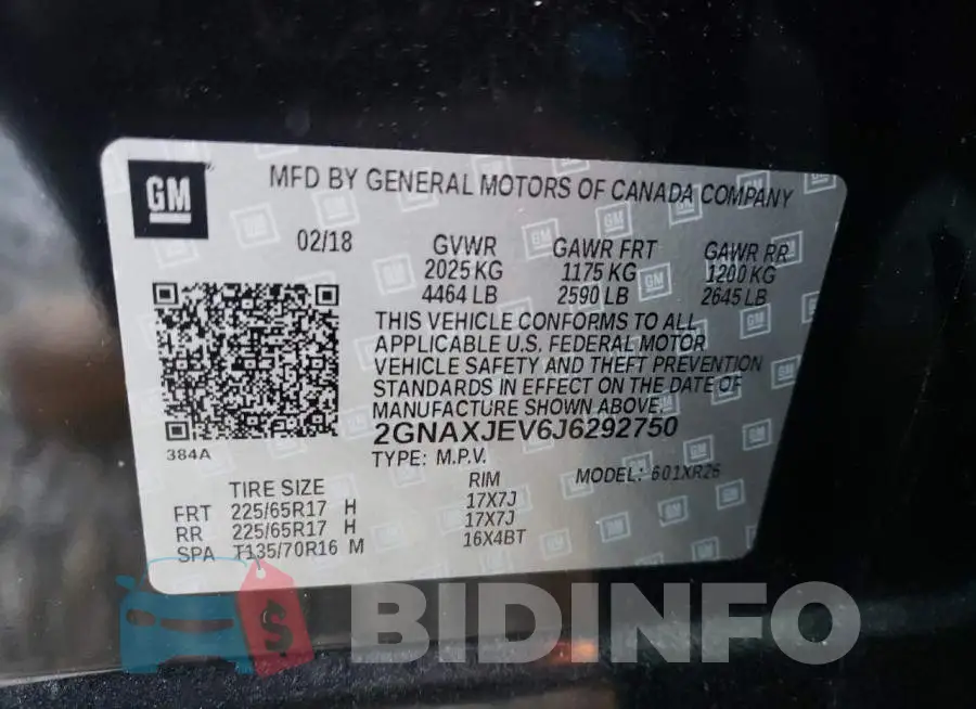 2GNAXJEV6J6292750 Photo# 12