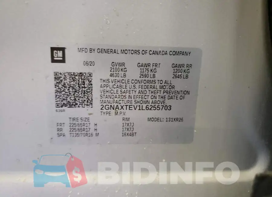2GNAXTEV1L6255703 Photo# 12