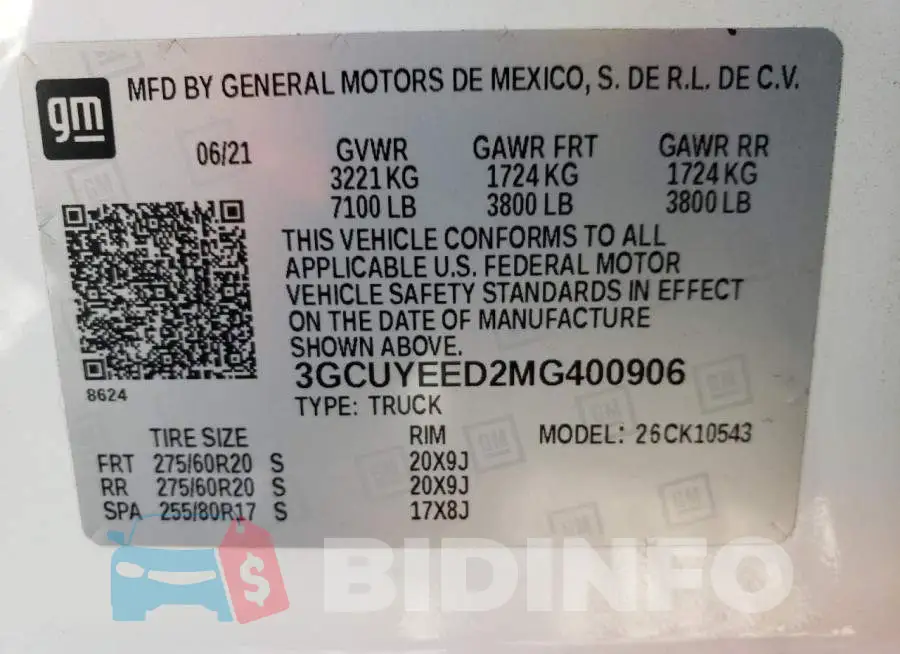 3GCUYEED2MG400906 Photo# 12