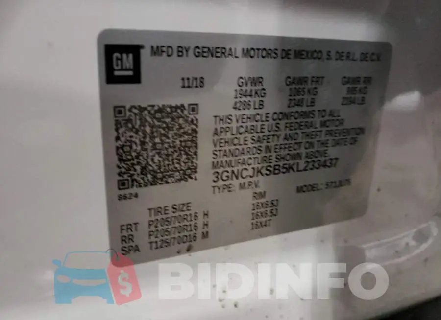 3GNCJKSB5KL233437 Photo# 12