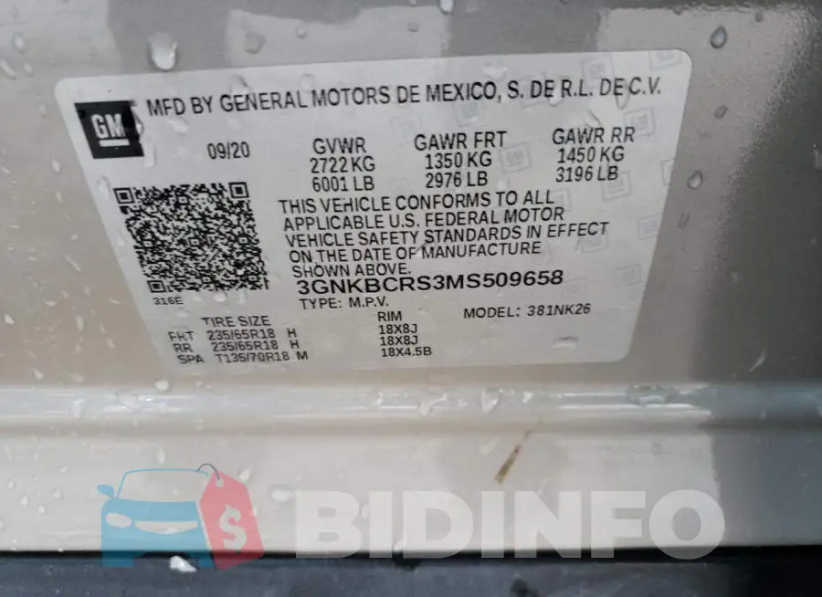 3GNKBCRS3MS509658 Photo# 12