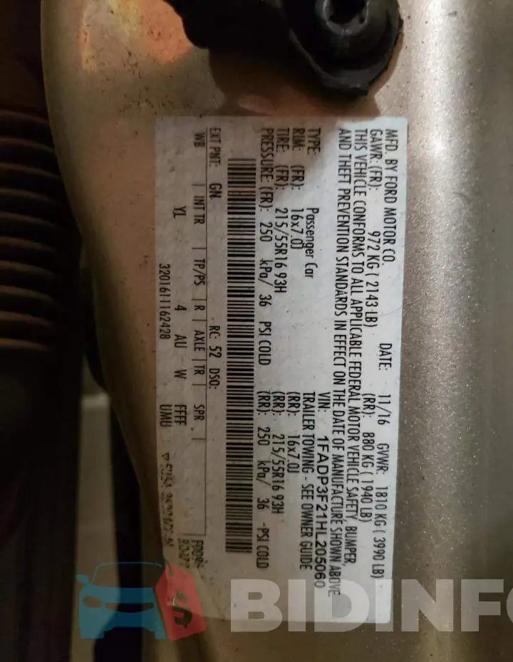 1FADP3F21HL205060 Photo# 12