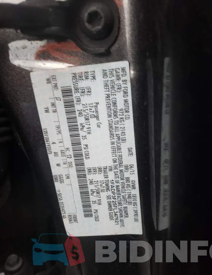 1FADP3F25FL347621 Photo# 12