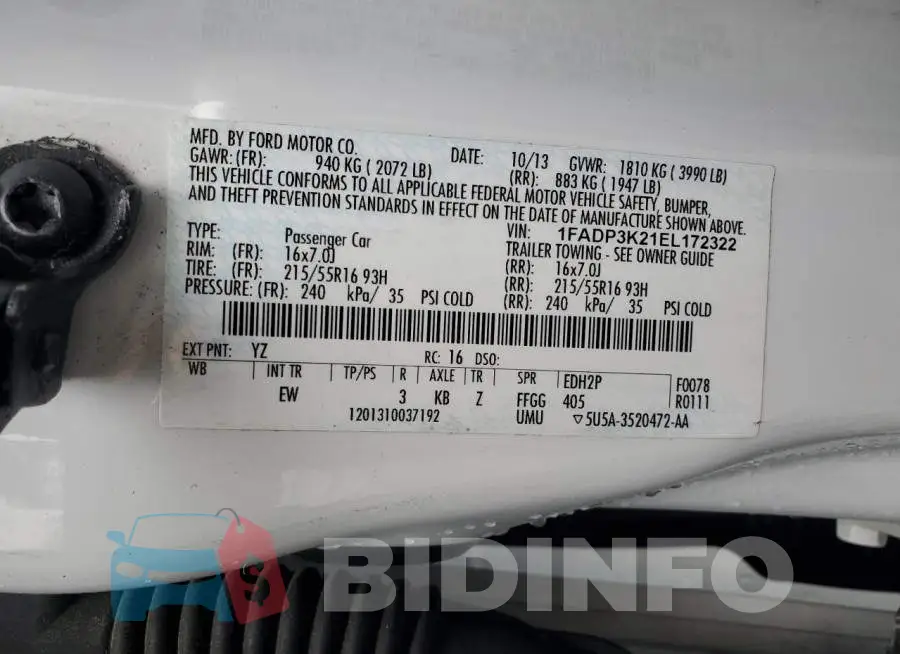 1FADP3K21EL172322 Photo# 12