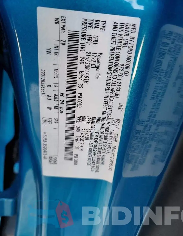 1FADP3M29HL242103 Photo# 12