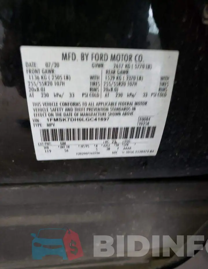 1FMSK7DH0LGC41897 Photo# 12