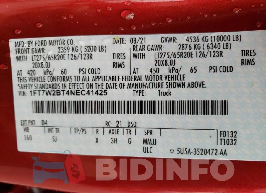 1FT7W2BT4NEC41425 Photo# 12