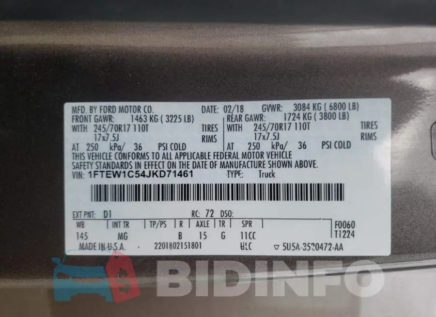 1FTEW1C54JKD71461 Photo# 12