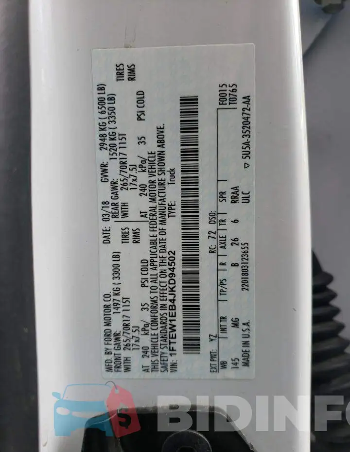 1FTEW1EB4JKD94502 Photo# 12