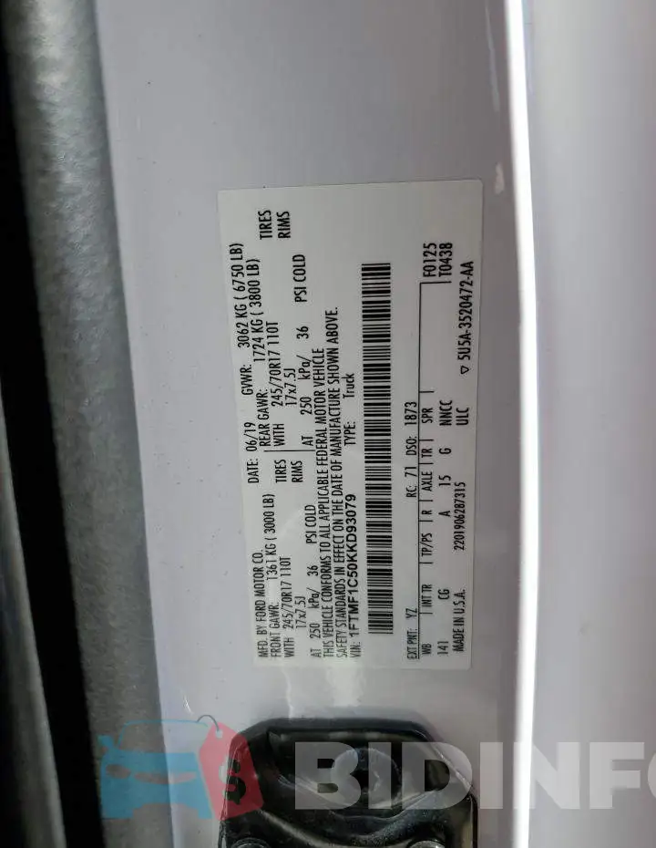 1FTMF1C50KKD93079 Photo# 12