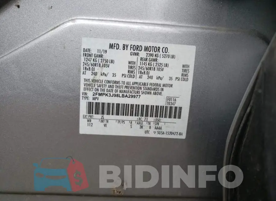 2FMPK3J98LBA29977 Photo# 13
