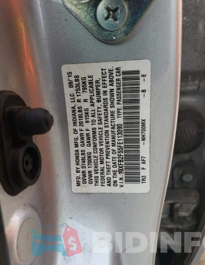 19XFB2F55FE113090 Photo# 12