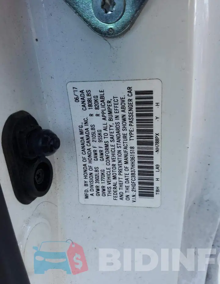 2HGFC3B37HH361518 Photo# 12