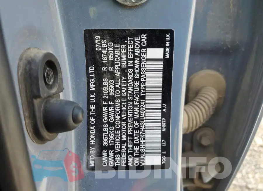 SHHFK7H43LU400241 Photo# 12