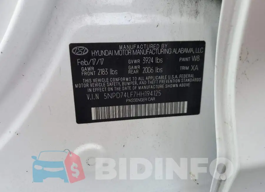 5NPD74LF7HH194125 Photo# 12