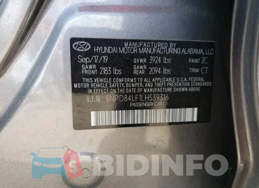 5NPD84LF1LH539316 Photo# 12