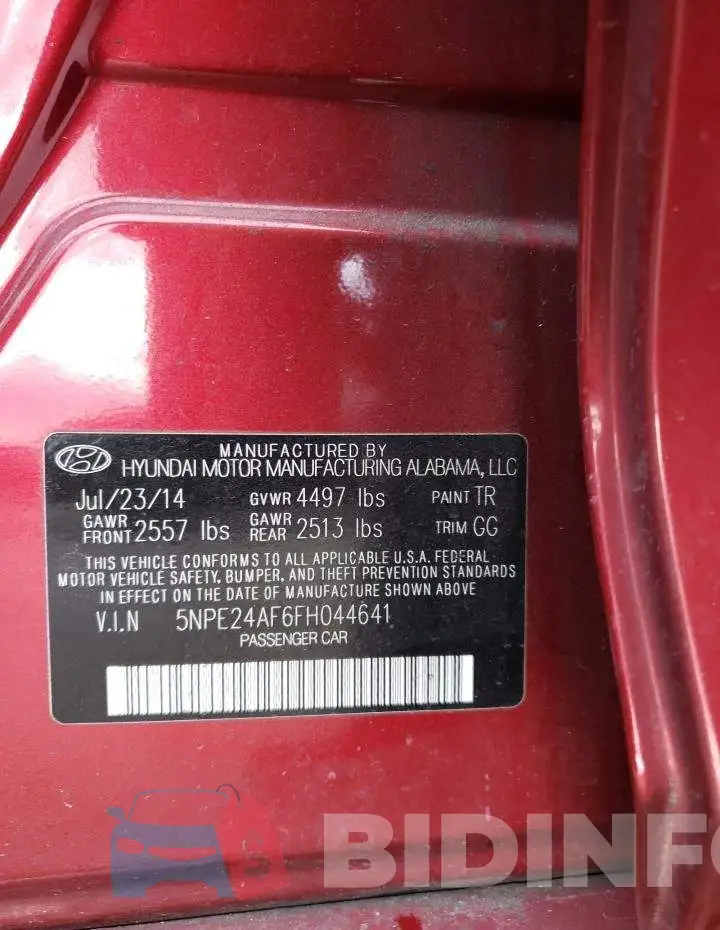 5NPE24AF6FH044641 Photo# 12