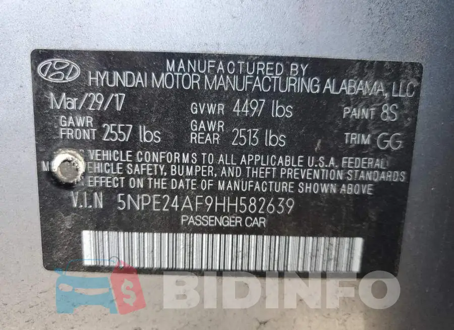 5NPE24AF9HH582639 Photo# 12