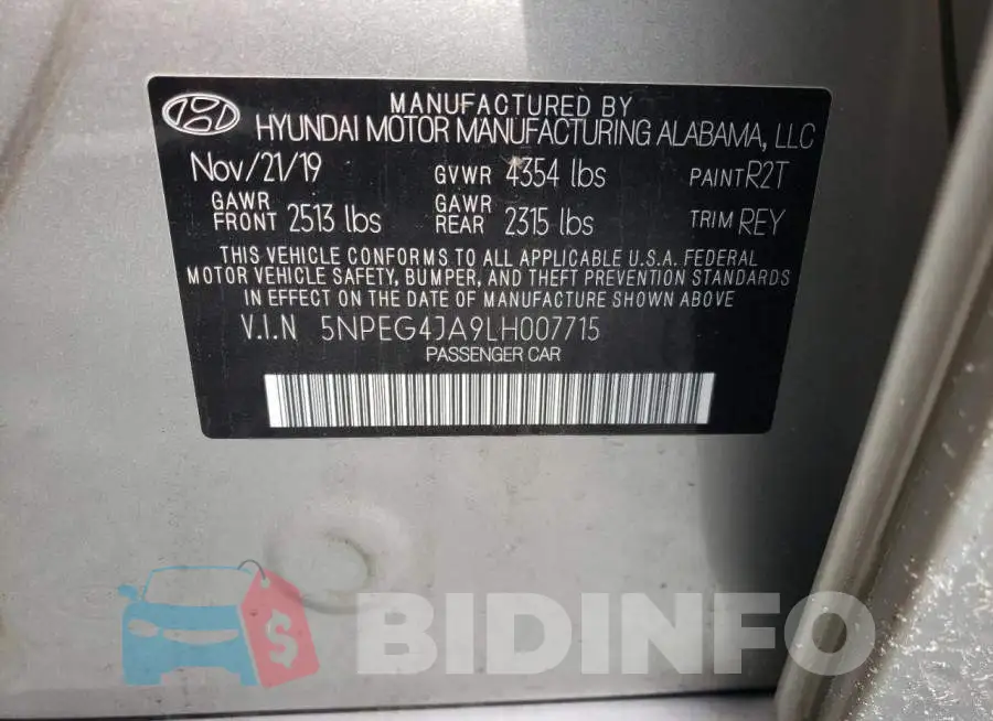 5NPEG4JA9LH007715 Photo# 10