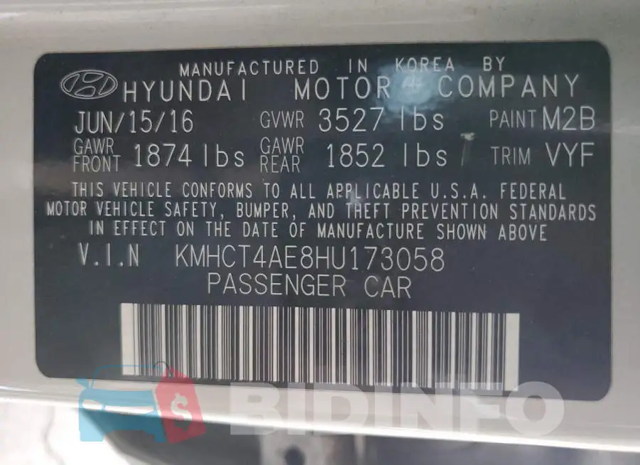 KMHCT4AE8HU173058 Photo# 12