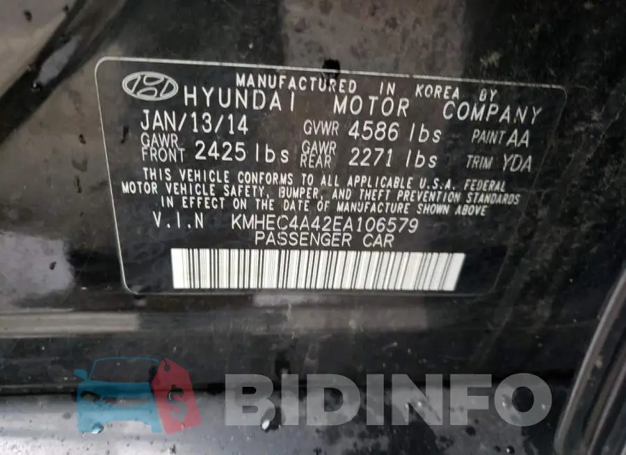 KMHEC4A42EA106579 Photo# 12