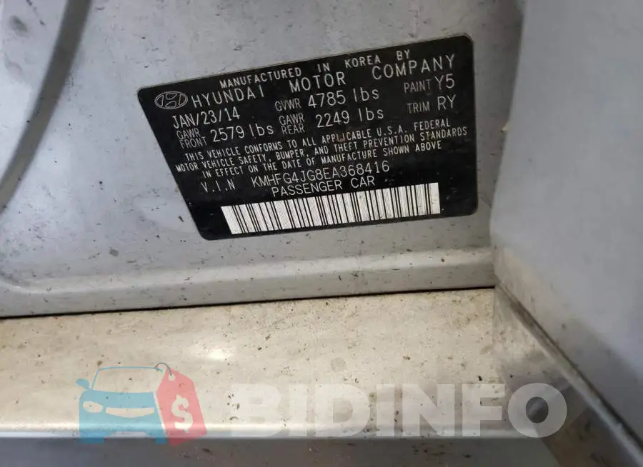 KMHFG4JG8EA368416 Photo# 12