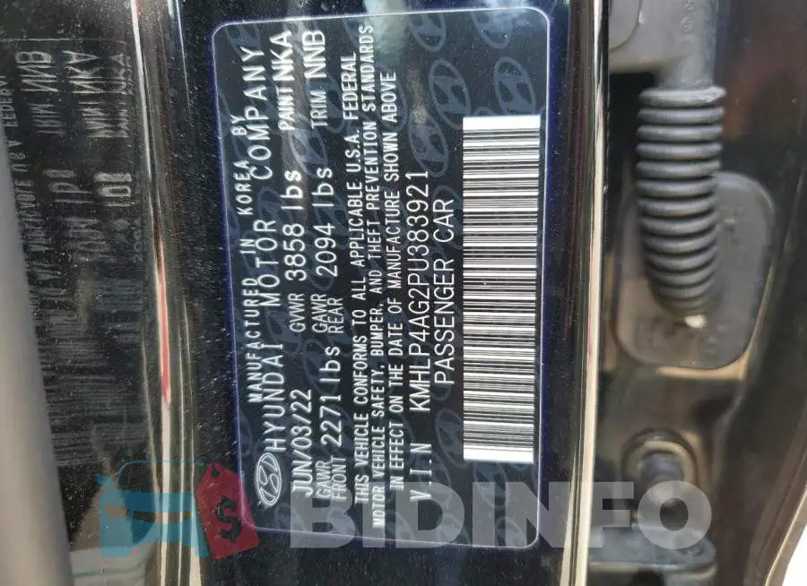 KMHLP4AG2PU383921 Photo# 13