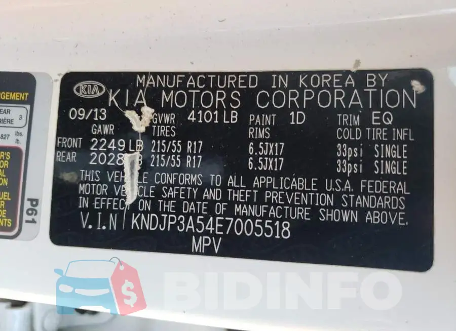 KNDJP3A54E7005518 Photo# 10