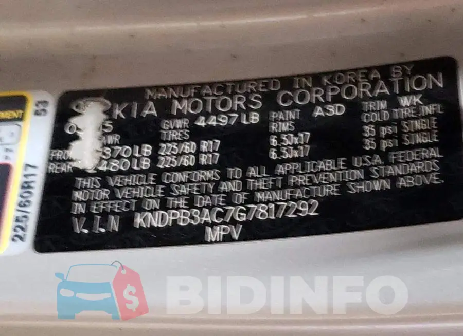 KNDPB3AC7G7817292 Photo# 13