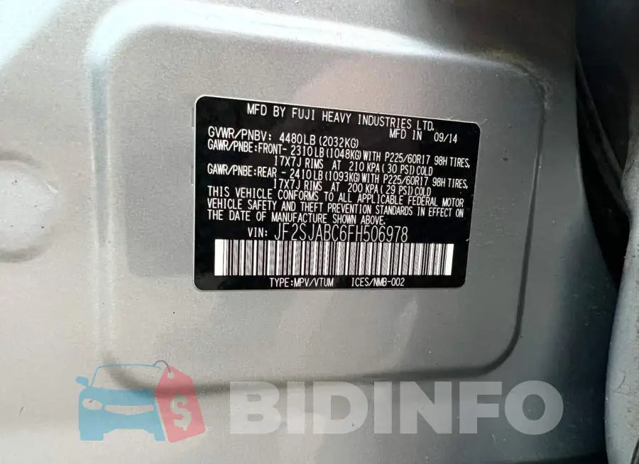 JF2SJABC6FH506978 Photo# 10