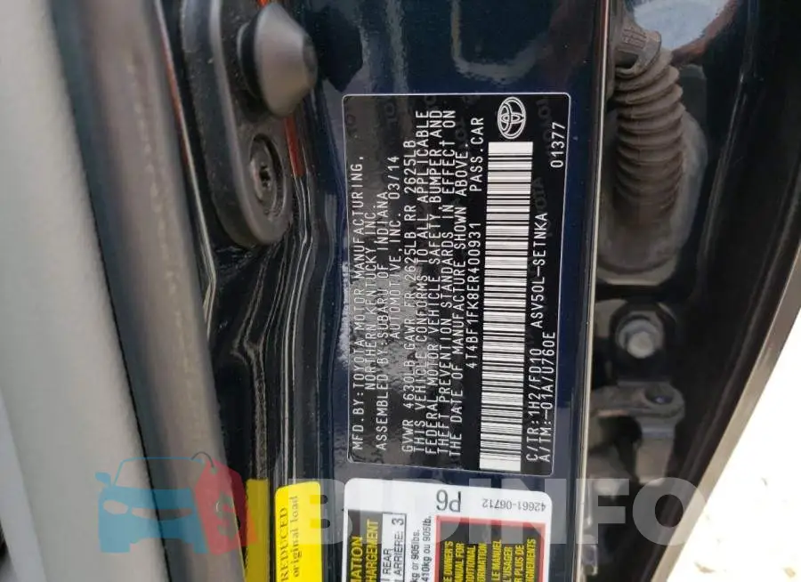 4T4BF1FK8ER400931 Photo# 12
