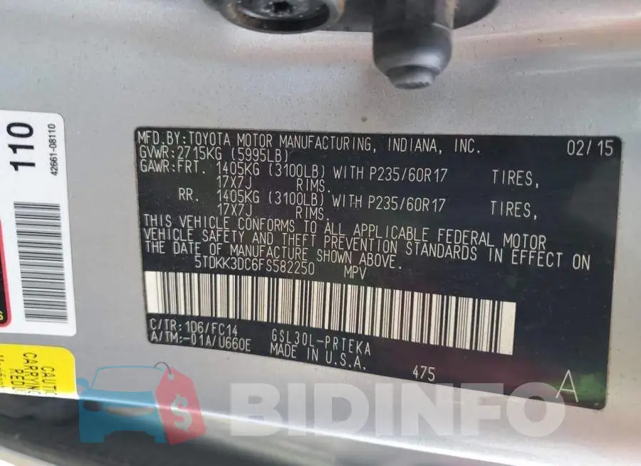 5TDKK3DC6FS582250 Photo# 13