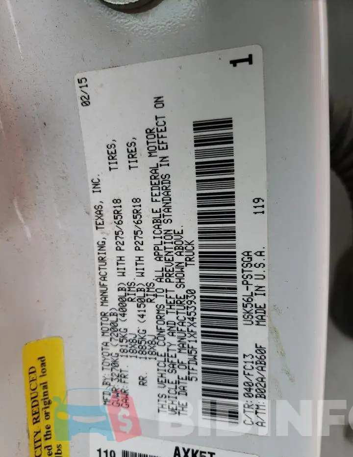 5TFDW5F1XFX453930 Photo# 12
