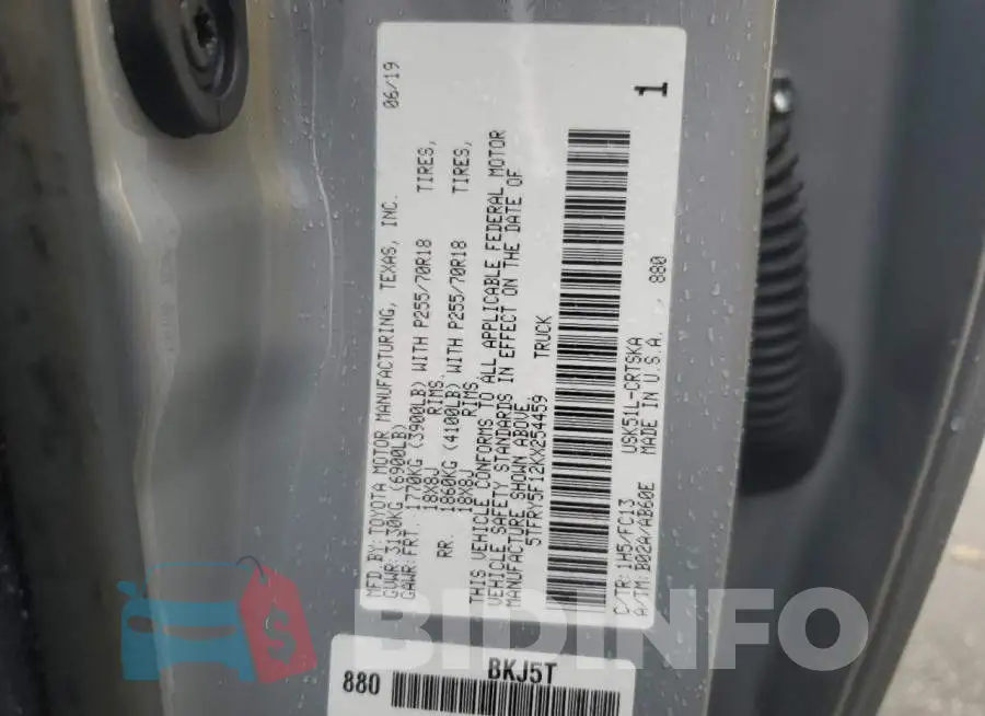 5TFRY5F12KX254459 Photo# 12